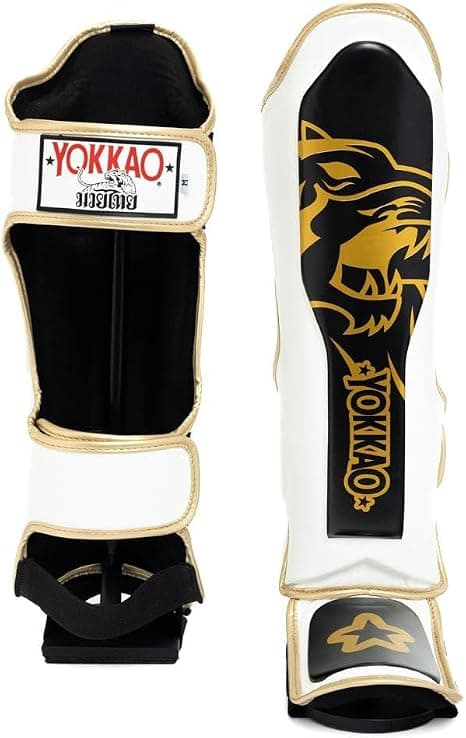 YOKKAO Muay Thai Designer Shin Guards Absolute White — image 4