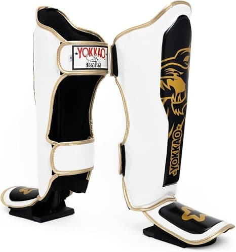 YOKKAO Muay Thai Designer Shin Guards Absolute White — image 3