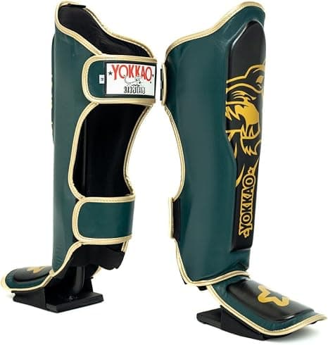 YOKKAO Muay Thai Designer Shin Guards Forest Green — image 3