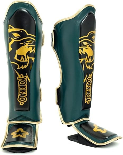 YOKKAO Muay Thai Designer Shin Guards Forest Green — image 2