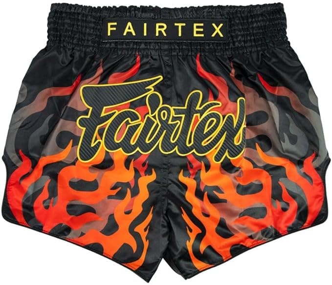 Fairtex Slim Cut Muay Thai Boxing Shorts Black Volcano