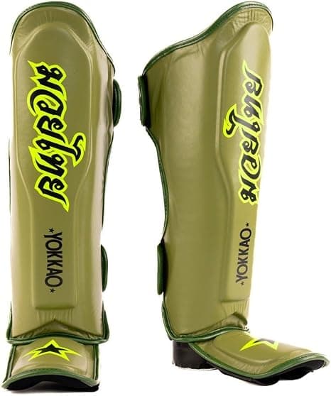 YOKKAO Muay Thai Designer Shin Guards  Late Show Olive — image 2