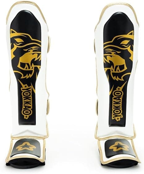 YOKKAO Muay Thai Designer Shin Guards Absolute White