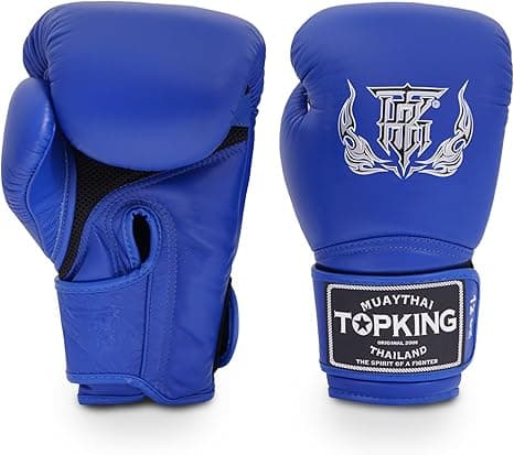 Top King Super Air Breathable Leather Gloves Blue
