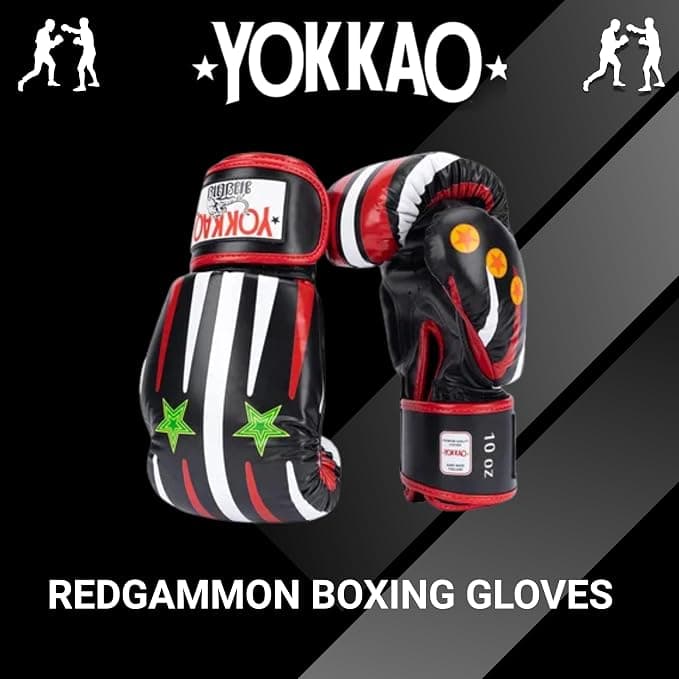 YOKKAO Design Breathable Muay Thai Boxing Glove Redgammon Black — image 2
