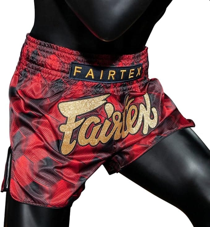 Fairtex Slim Cut Muay Thai Boxing Shorts Stealth - Red — image 4