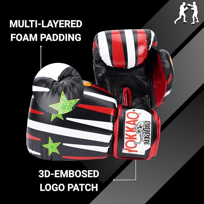YOKKAO Design Breathable Muay Thai Boxing Glove Redgammon Black — image 3