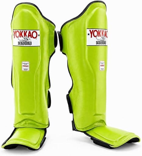 YOKKAO Matrix Muay Thai Kickboxing MMA Shin Guards Lime Punch