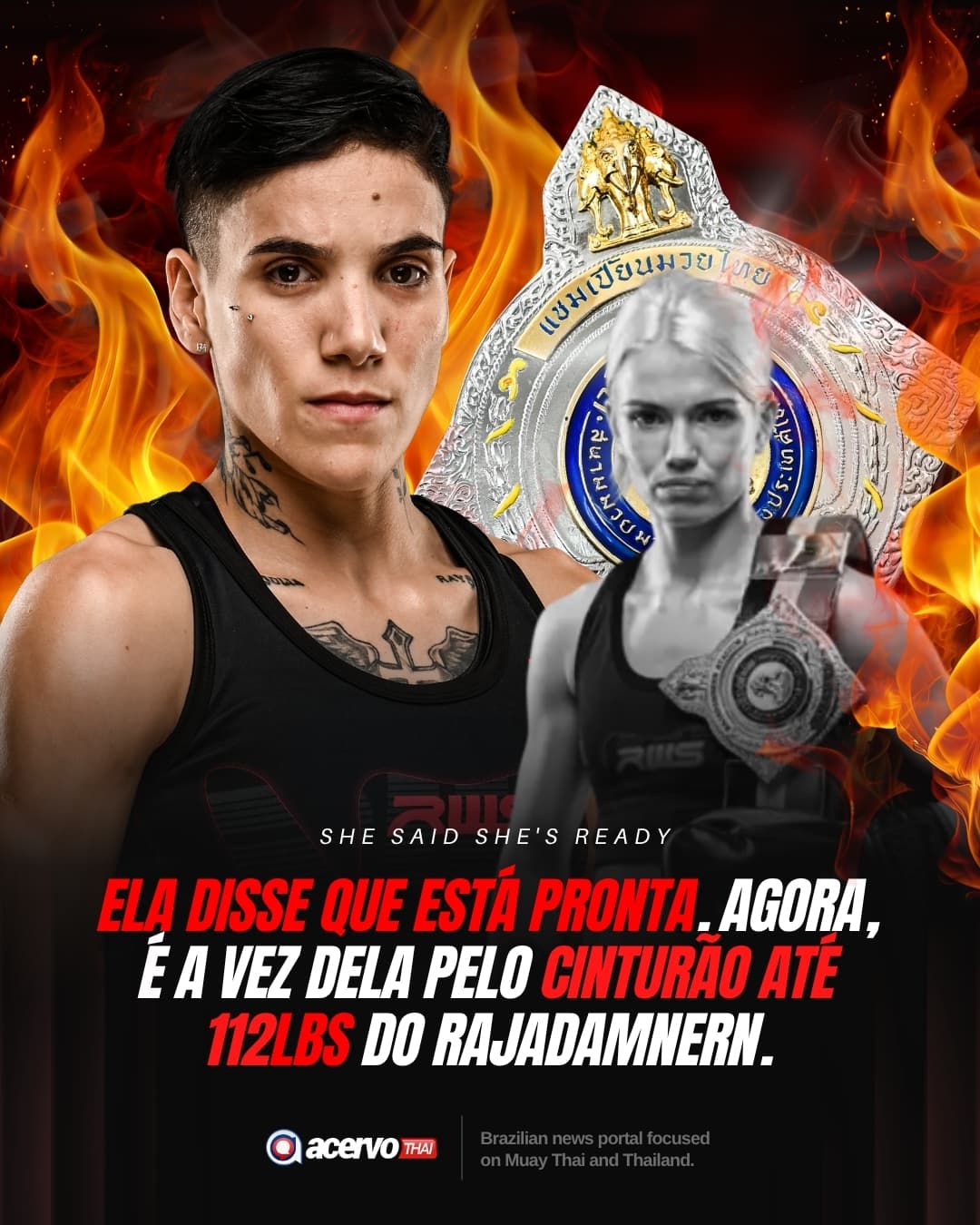 She said she is ready. Now, it's her turn for the Rajadamnern 112 lbs title.